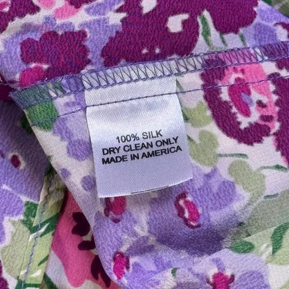 Amanda Uprichard Silk Floral Puff Sleeve Mini Dress S Multicolor NWOT Boho - Picture 4 of 10